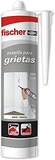 FISCHER, Graue Acryl-Spachtelmasse für Rissfüllung, Reparaturen im Innenbereich, lackierbar, abwaschbar mit Wasser, hohe Haftung für verschiedene Materialien und einfache Anwendung, 300 ml