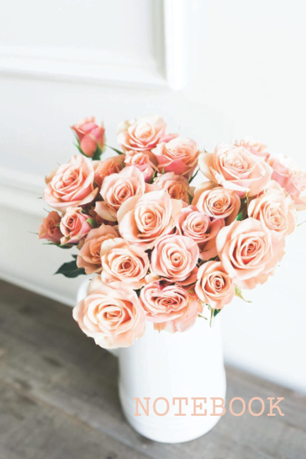 Mother's Day Notebook -Peach Roses: 120 page, college-ruled, lined, glossy (Plant Lover and Flower Notebooks)