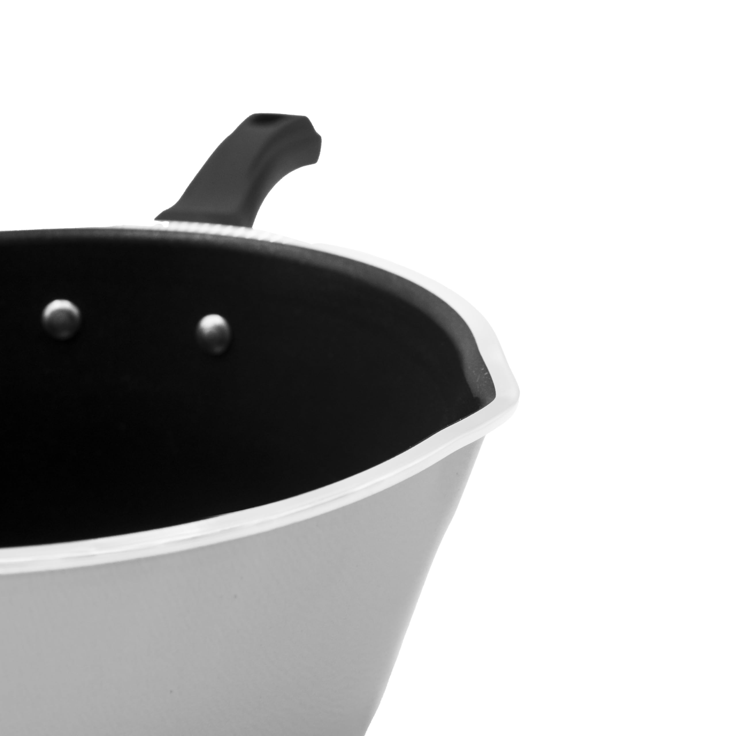 zanetti, Tris di Casseruole Antiaderenti Coniche, Diametri 12 cm, 14 cm, 16 cm, Casseruole con Beccuccio in Alluminio Alimentare, Made in Italy