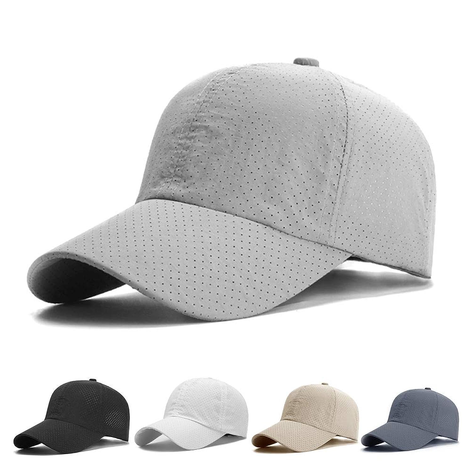 Right earUnisex black baseball cap adjustable summer quick-drying mesh breathable sports cap