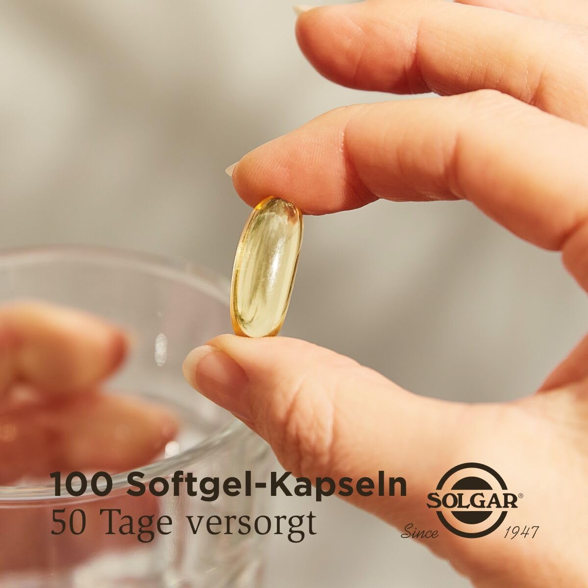 SOLGAR® Omega-3 Fischöl hochdosiert | Kaltwasser-Fischöl mit EPA und DHA | Mehrfach ungesättigte Fettsäuren | mit 1764 mg Omega-3-Fettsäuren pro Tagesdosis | 100 Softgel-Kapseln