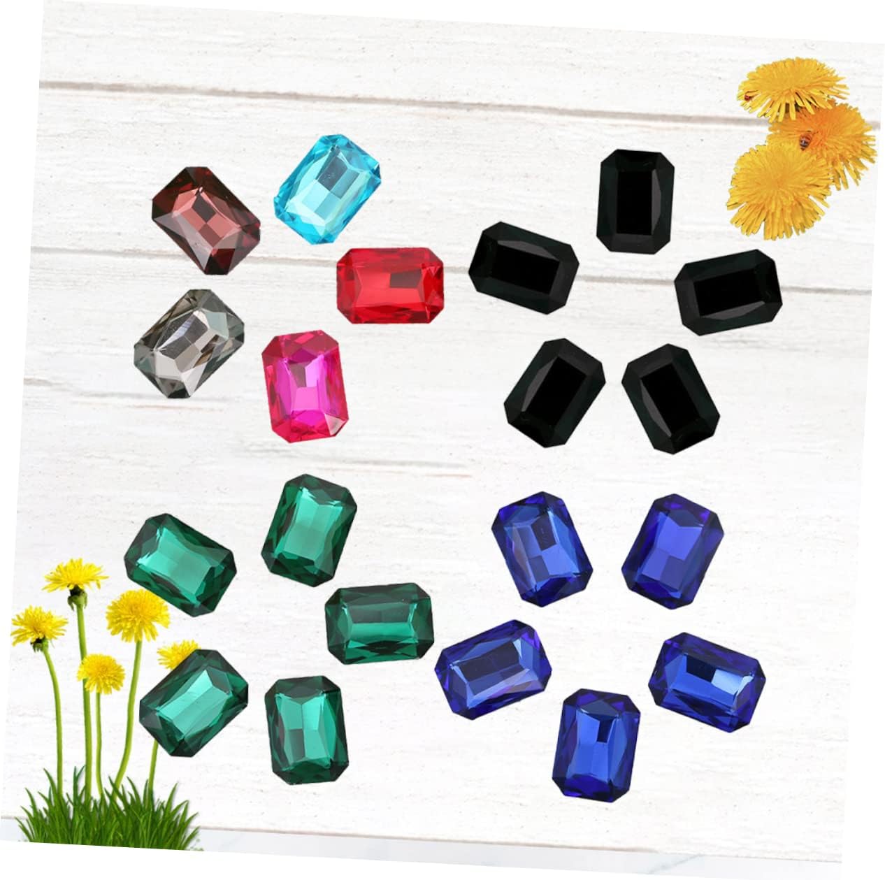 POPETPOP 150pcs Rhinestone Crystal Octagonal Drills Nail Art Decorations DIY Jewelry Accessories