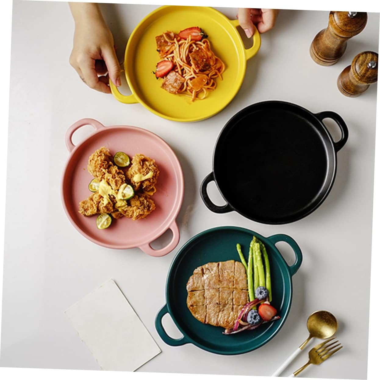 OUNONA High-Temperature Resistant Ceramic Barbecue Pan Versatile Lasagna and Quiche Baking Dish for Kitchen Cookware for Roasting and Baking