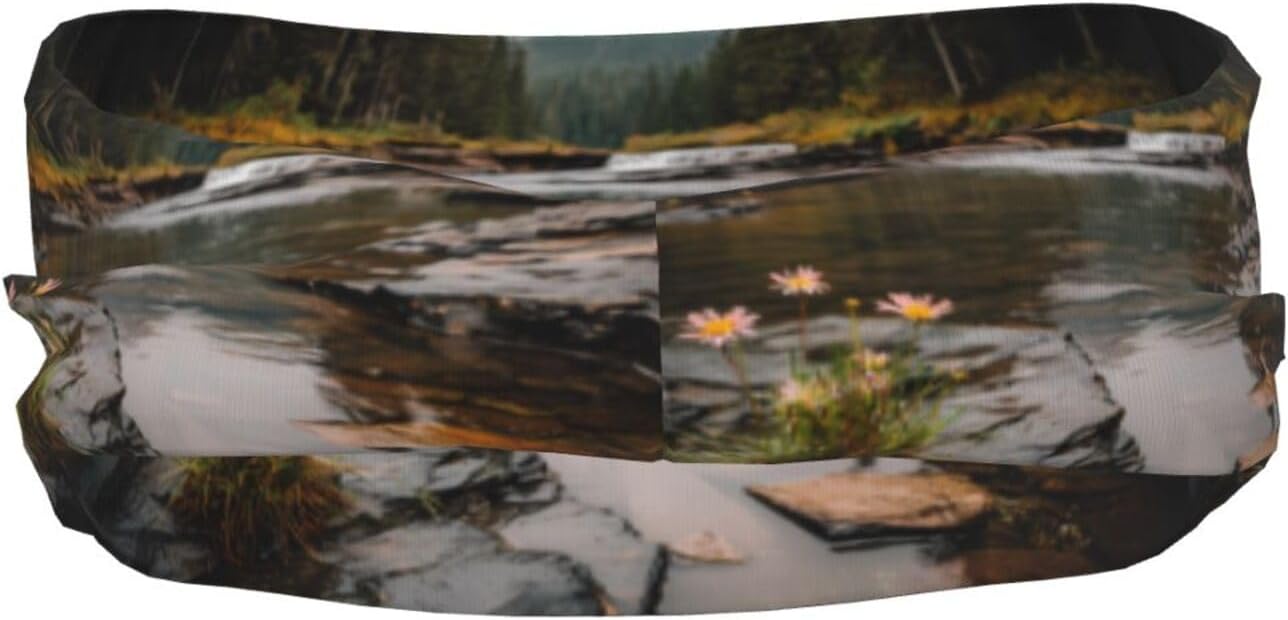 Sports Sweatband Headband Exquisite Rock Wildflower Print Breathable Lightweight Foldable Fitness Accessory image 3