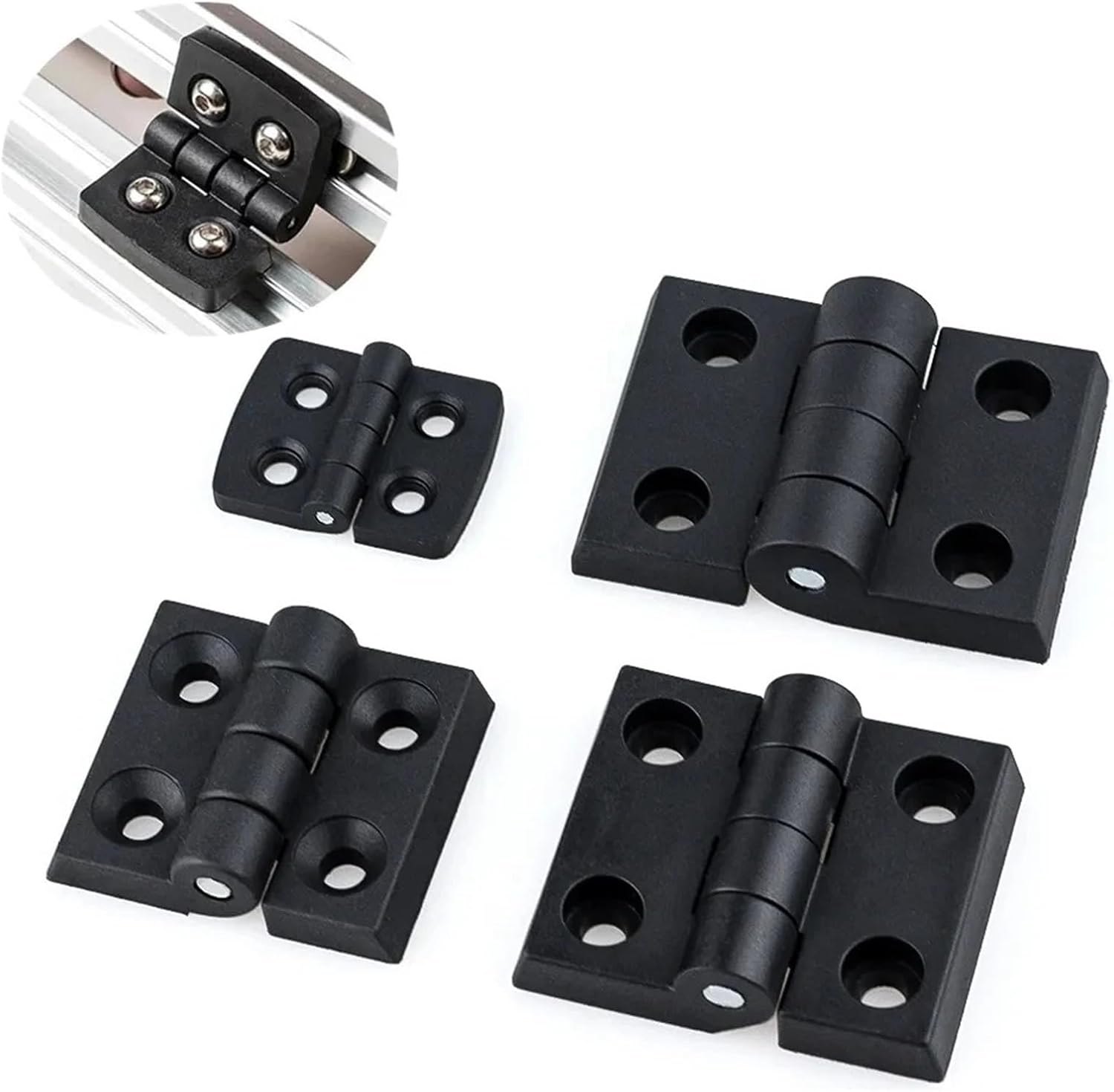 Black Butt Window Hinges Connector for 20/30/40 V-Slot Aluminum 2Pc(4545)