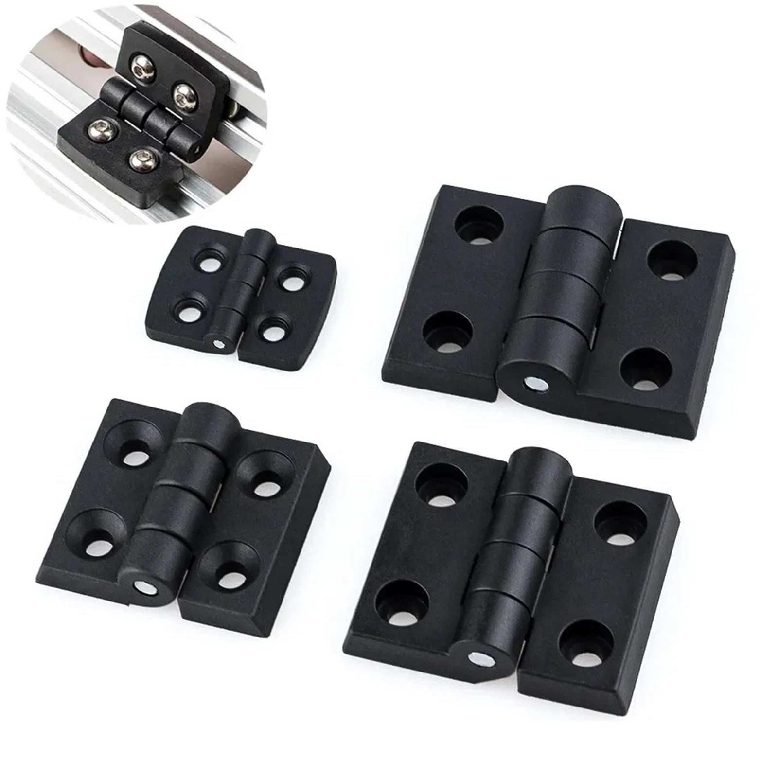 Connecteur de charnières de fenêtre alu noir 2020 pour fixation de profilé rainure V