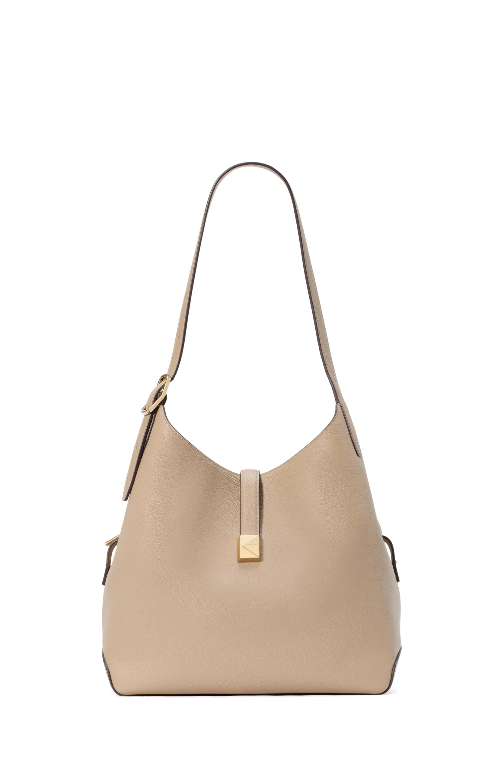kate spade new york Deco Pebbled Leather Large Shoulder Bag, Timeless Taupe
