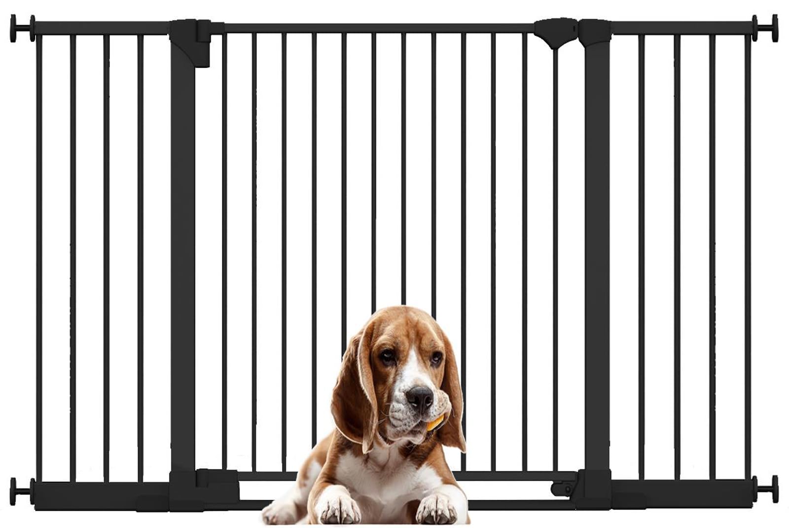 Bettacare SafeStep Dog Gate, Black, 152cm - 159cm, Extra Low Walkthough, 81cm Extra Wide Doorway, Extra Wide Gate for Stairs, Hallways and Doors, Pet and Puppy, Easy Installation