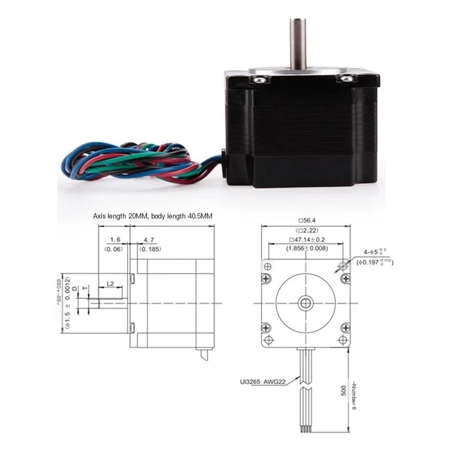 0.64Nm ステッピングモーター 高さ40.5mm ステッピングモーター