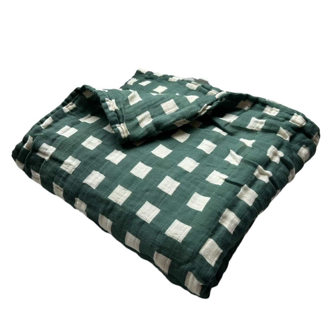 Coperta In Mussola Di Cotone Coperta in mussola di puro cotone a sei strati, assorbente, traspirante, avvolgente, asciugamano da bagno, morbido tessuto pettinato(Green large)