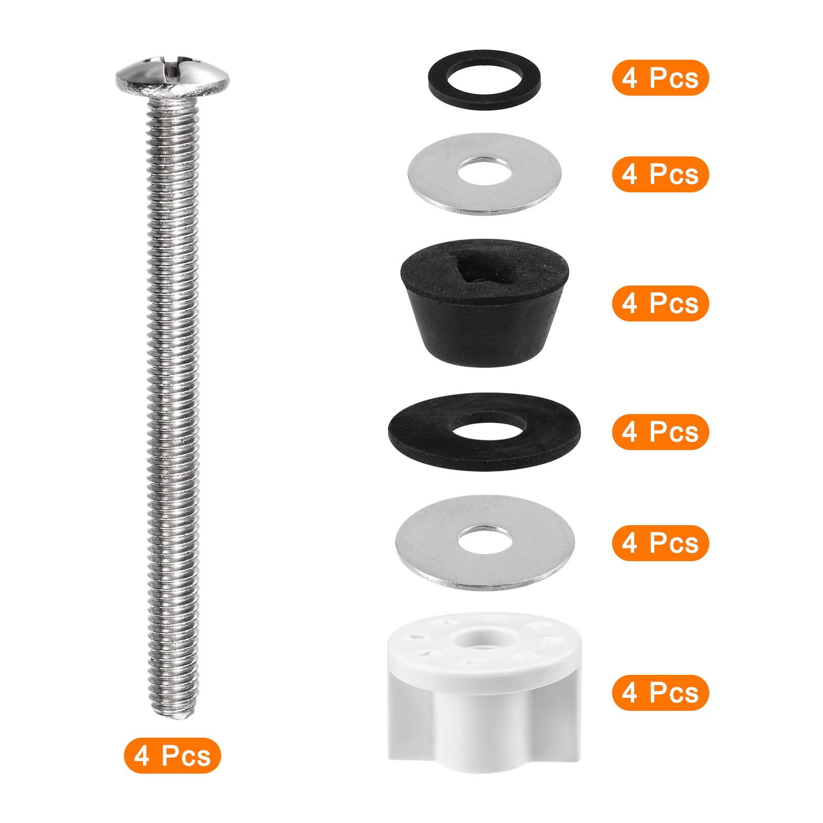 20 Gummi-Dichtscheiben Für WC-Bolzen, 2,7x2,7cm, Schwarz – Verhindern Undichtigkeiten Am Spülkasten
