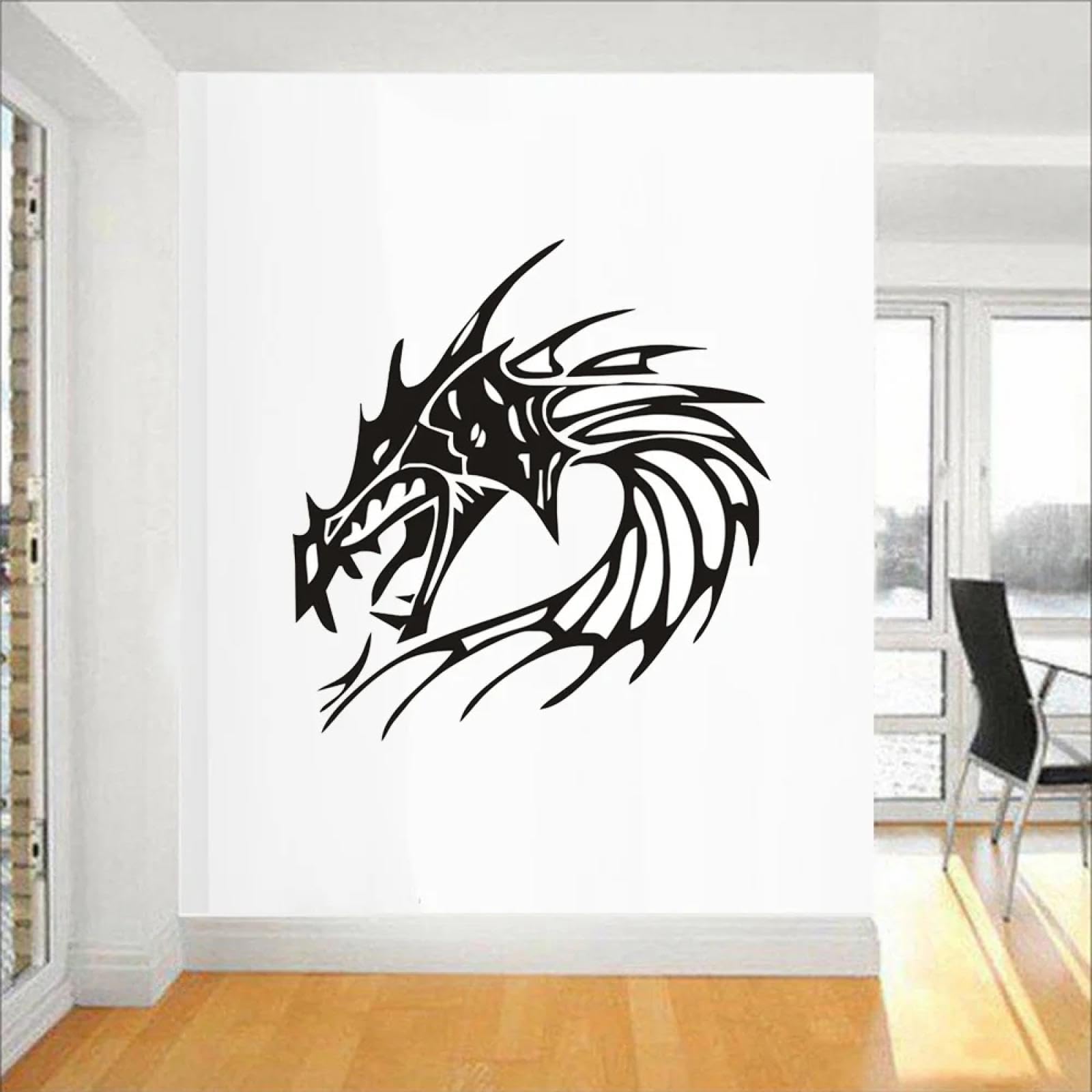 WEIMEIJIE Mythical Animal Dragon Head wall Stickers for Living Room, Bedroom, Children's Room, playroom, Club wall Art Decals
