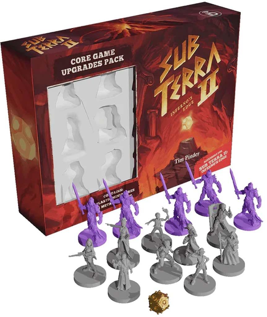 Inside the Box | Sub Terra II Core Upgrades | Upgrade Pack, Sub Terra II Compatible, 17 Plastic Miniatures, Metal 3D Artifact Token, Base Game Required | 1-6 Players | 60 Min