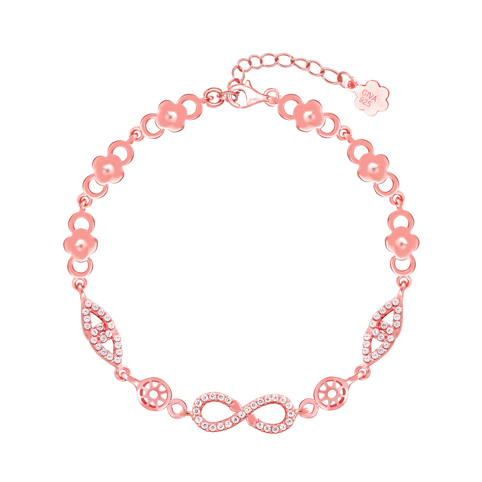 GIVA 925 Silver Rose Gold Forever Infinity Love Bracelet, Adjustable | Gifts for Women and Girls | With Certificate of Authenticity and 925 Stamp | 6 Months Warranty (B0BPTBHJB9) Amazon Price History, Amazon Price Tracker