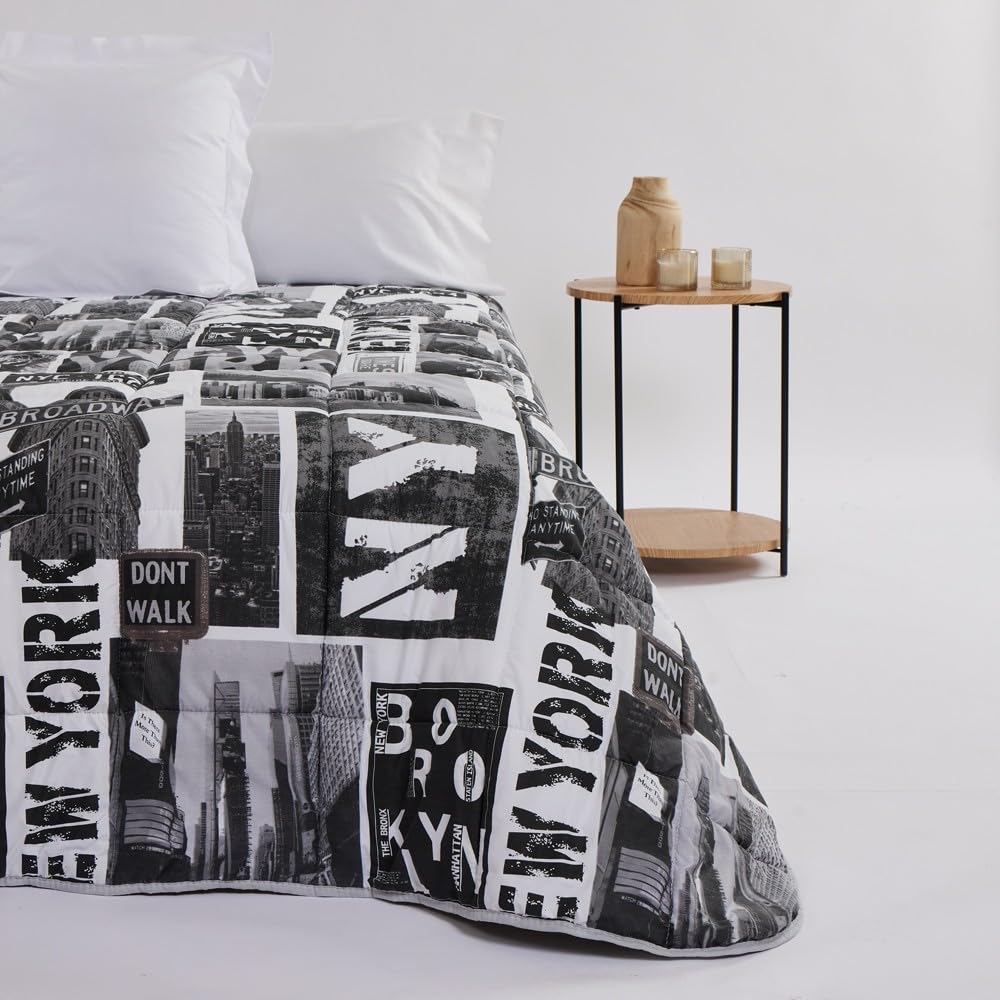 10XDIEZ Edredón Invierno Microfibra Brooklyn (Gris - Cama de 105cm)