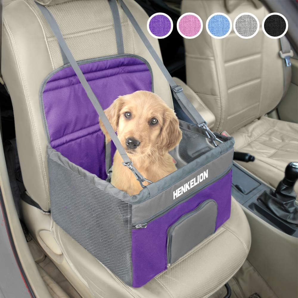 Henkelion Small Dog Car Seat, Dog Booster Seat for Car Front Seat, Pet