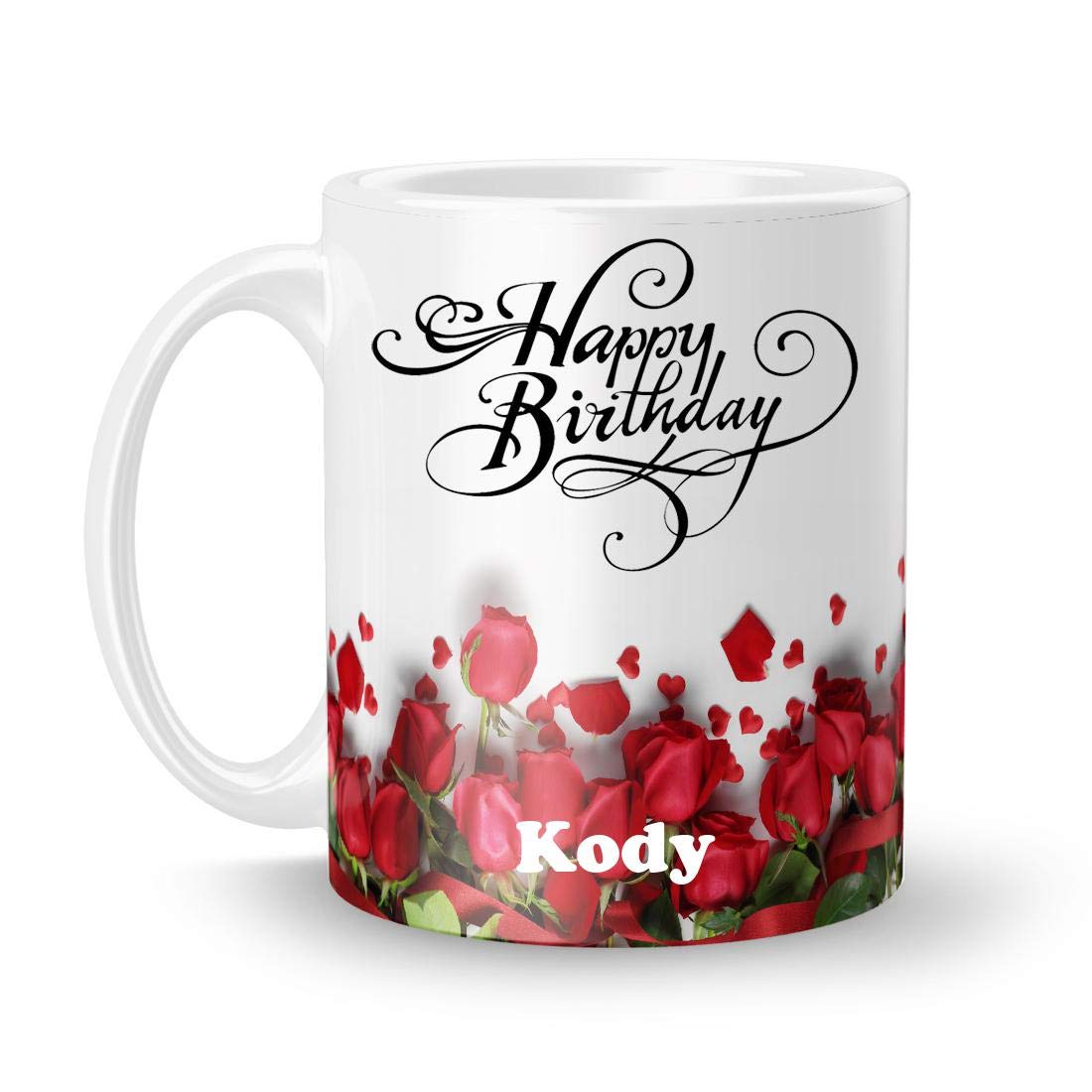 Happy Birthday Kody Printed White Creamic Mug (350) ml