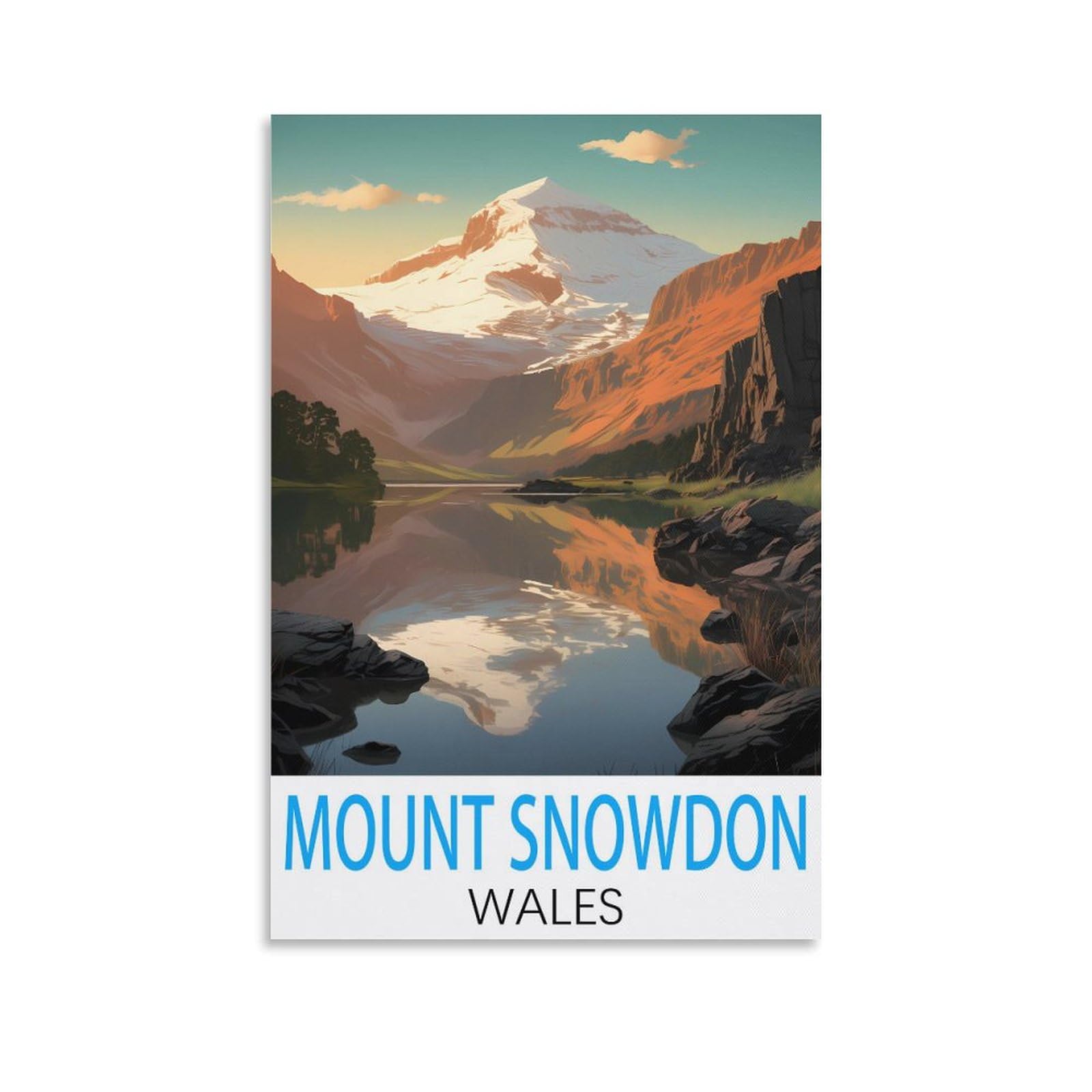 HSAYYIII Mount Snowdon Wales Vintage Travel Posters 08x12inch(20x30cm) Canvas Art Poster And Wall Art Picture Print Bedroom Decor
