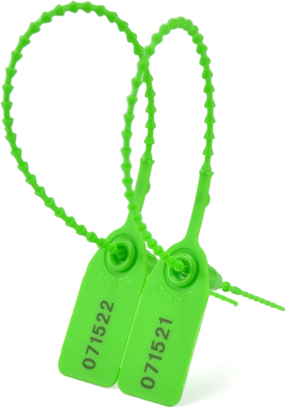 Leadseals(R) 100 Green Plastic Tamper Seals, Zip Ties for Fire Extinguishers Pull Tite Security Tags Numbered Disposable Self-Locking Tie 250mm Length - Image 6