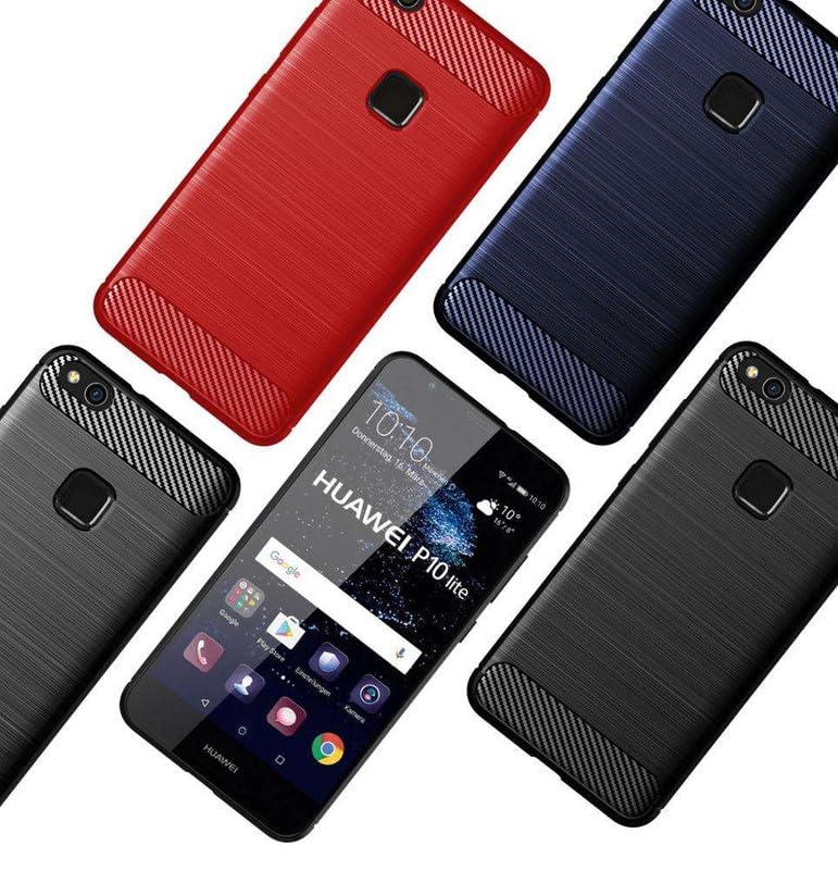 Image of Hybrid Carbon Fiber Back Case for Huawei Honor P10 Lite (Blue)