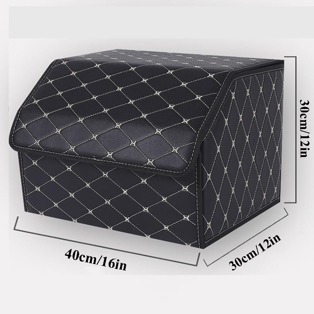 Organizer per Auto per Citroen DS3 DS4 DS5 DS7 DS9, Organizer Bagagliaio Auto, Borsa Pieghevole per Baule Organizzatore Portabagagli Organizer per Baule Auto con Coperchio,Black+Red-40 * 30