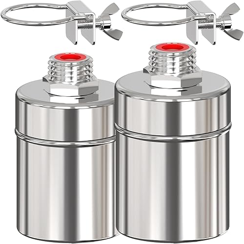 Válvula de flotador de acero inoxidable con control automático de nivel de agua, paquete de 2, 1/2 pulgada, diseño de entrada lateral de grado 304