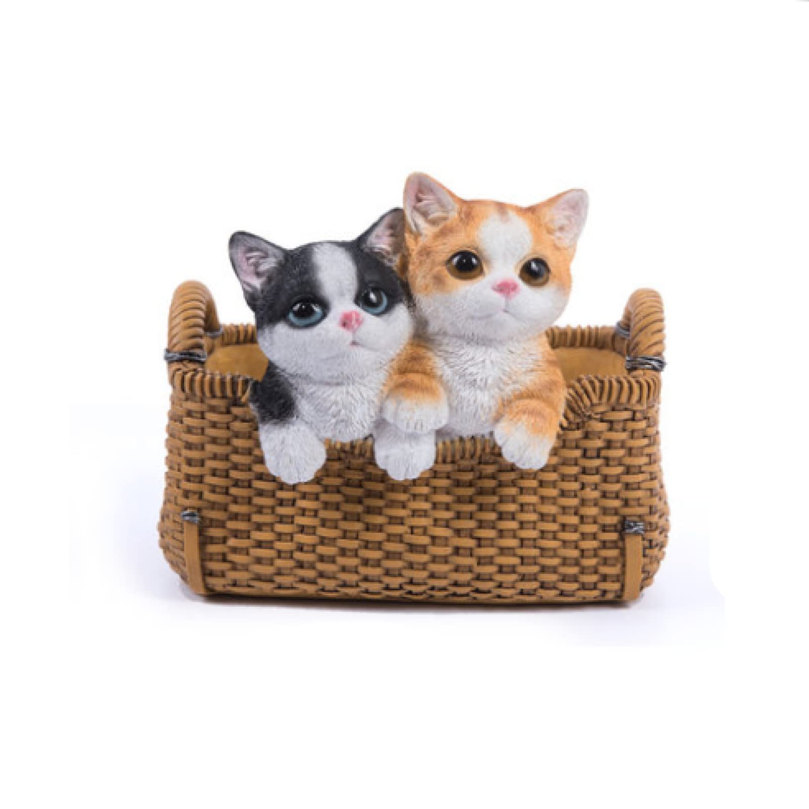 Statue de deux chats en résine haute qualité pour décoration chic de salon