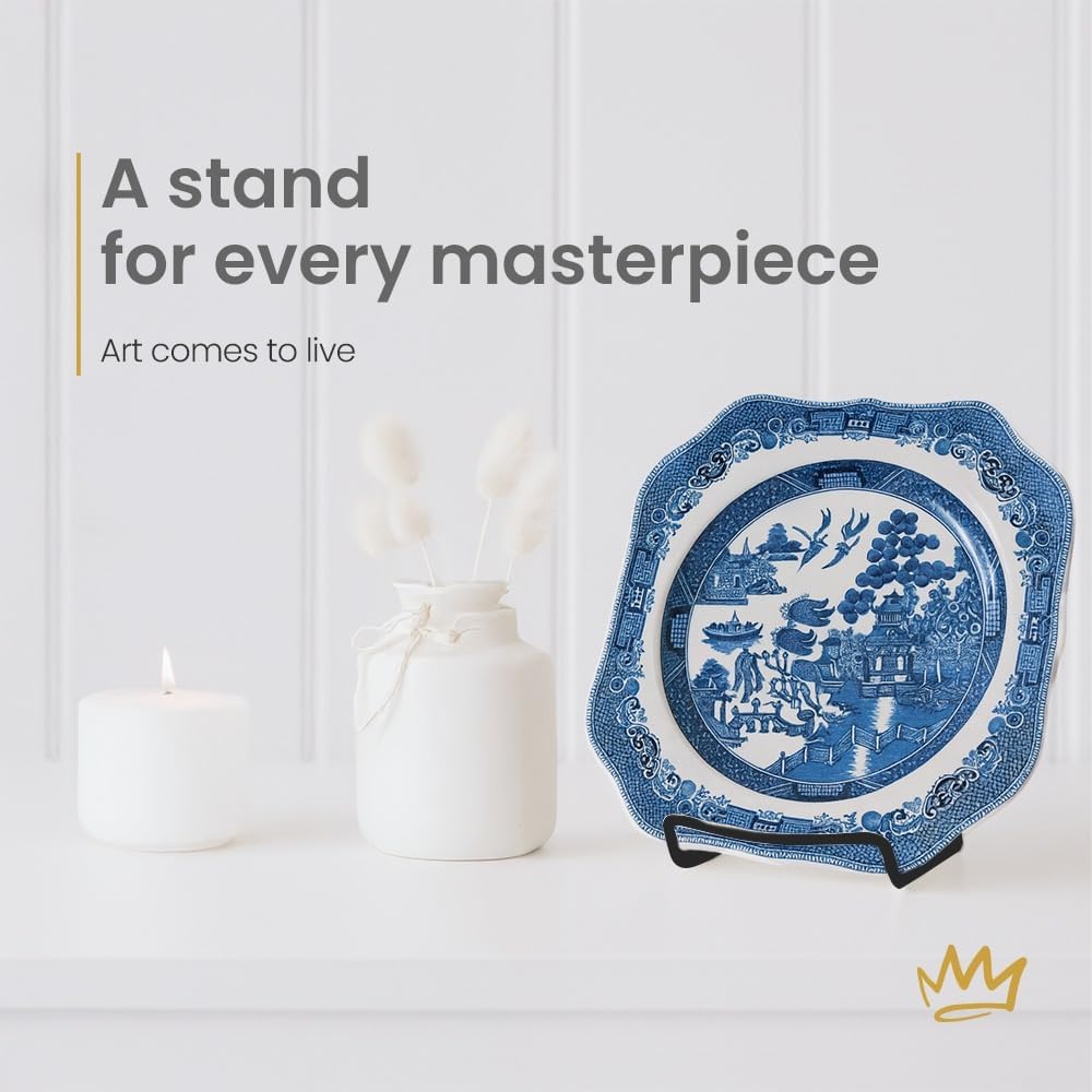 KINGDOM SOLUTIONS MADE IN USA 12-Pack Sturdy & Durable Adjustable Metal Easels to Display Books, Frames, Comics, Plates & More - Unique on the Market