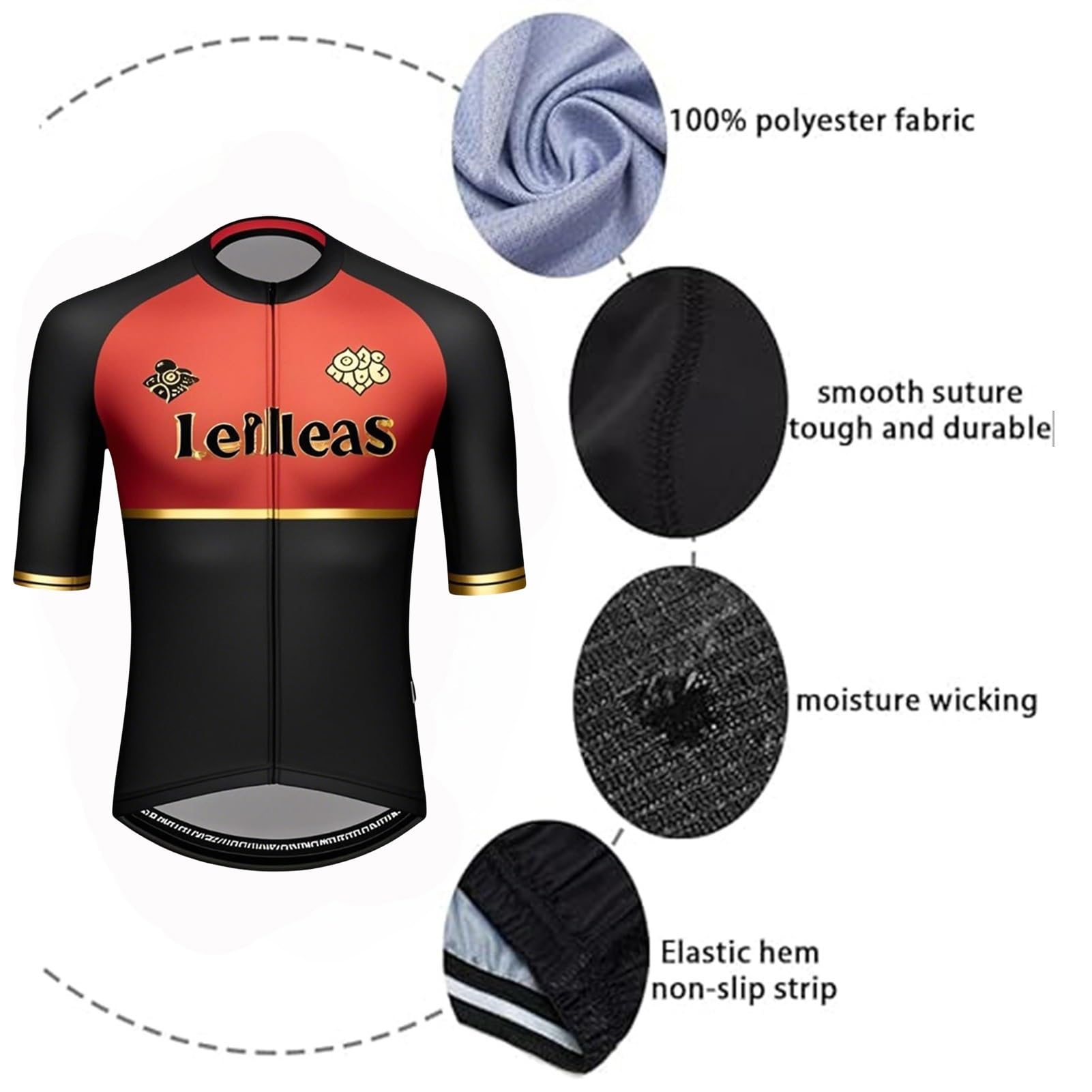 Ensemble Maillot de Cyclisme pour Homme, Maillot de Cyclisme Respirant et Cuissard de Vélo Rembourré en Gel, à Séchage Rapide