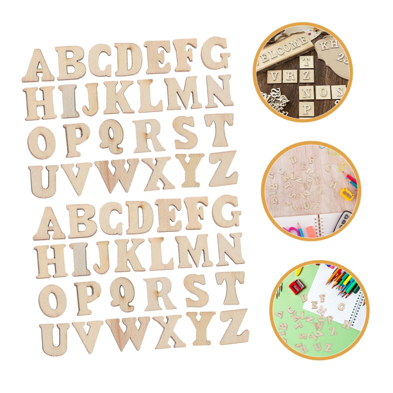 FAVOMOTO 2sets Wood Cutouts Smooth Surfaces DIY Handcrafts for Parties Holidays 104pcs*2