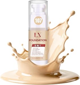 6-in-1 Makeup Foundation Infused with 1% Hyaluronic Acid- Matte + Poreless Liquid Foundation For A Glowing & Soft-Focus Look, Suitable for All Skin Types (6-in-1 Makeup Foundation - 101 Light)