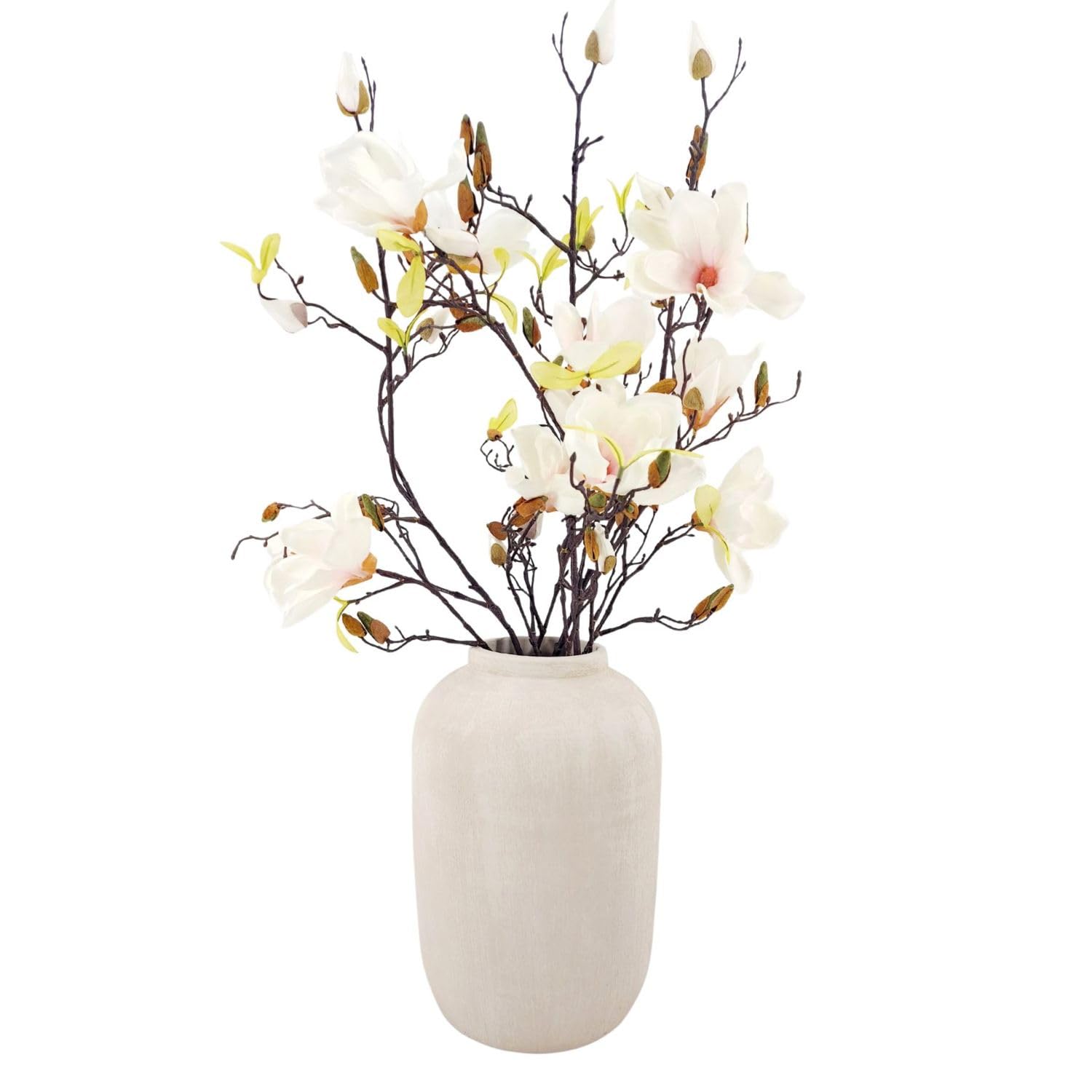 Bodenvase Avion 35cm - bauchig, Creme grau, Keramik, Ø24cm CreaFlor Home