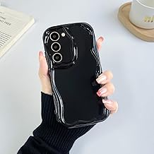 Funda para Samsung Galaxy S21+ 5G, diseño Borde Marco Ondulado Estética y Bonito para Mujeres y Niñas, Bumper Delgada de Silicona TPU Suave, Carcasa Protectora antigolpes Negro