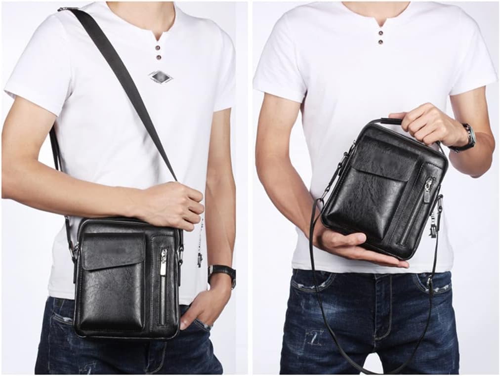 Casual Men Shoulder Bag Vintage Crossbody Bags Male Bag Pu Leather Handbag Capacity Men Messenger Bag Tote Bag