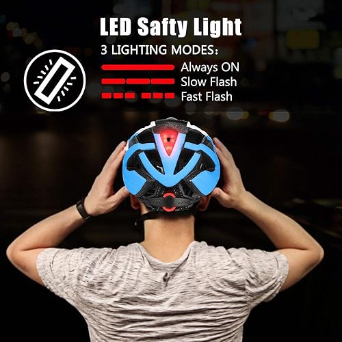 Miniatura 4 de Basecamp Casco de bicicleta CiclismoEscalada con gafas magnéticas desmontables Visor y Luz led trasera y mochila portátil ajustable para hombres
