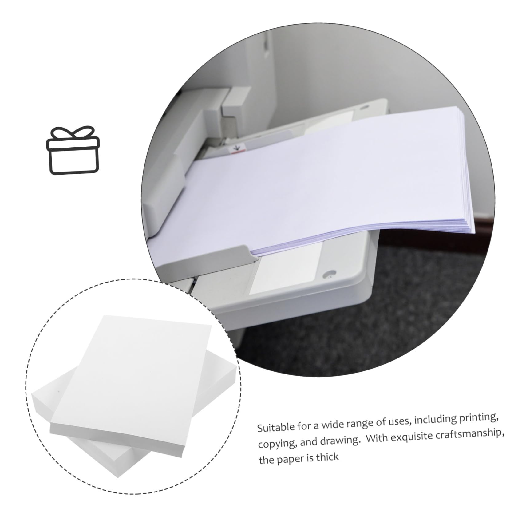 Uonlytech 500fogli Carta Bianca Per Stampante Carta Spessa Multifunzione Per Stampa e Artigianato