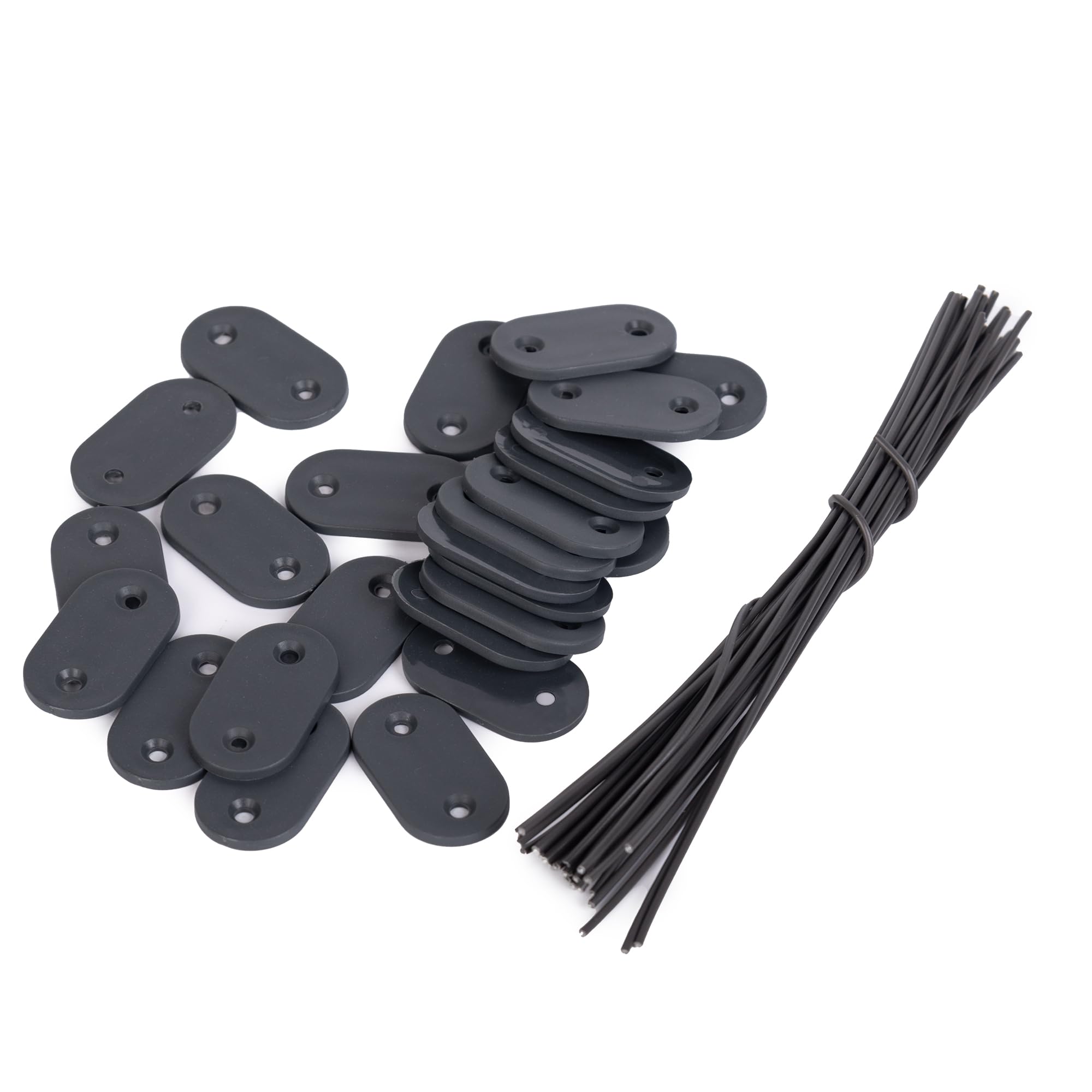 Pack of 26 Privacy Screen Mounting Set, Weatherproof PVC Mounting Brackets, Mounting Kit for Privacy Screens, Anthracite