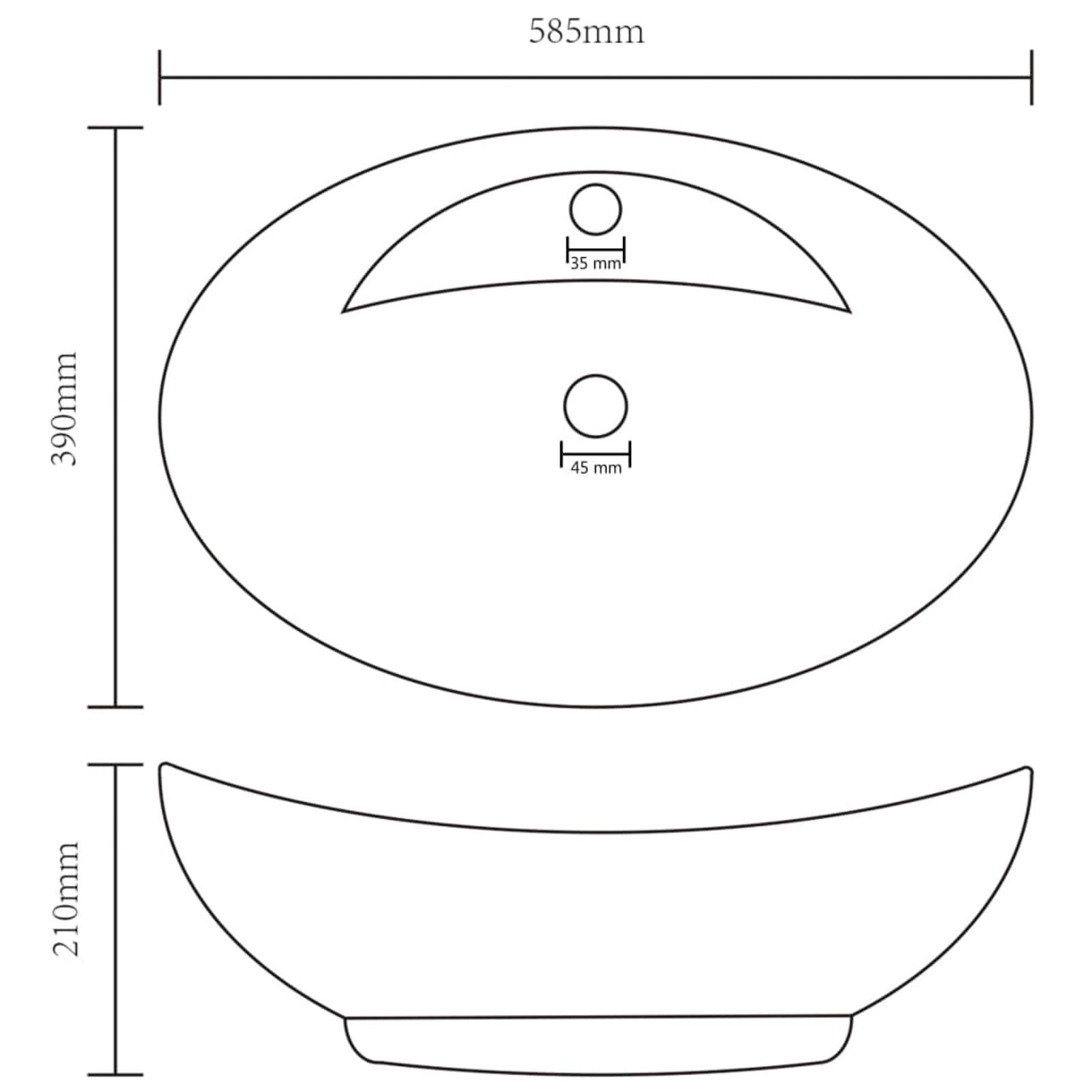 ShGaxin Lavabo Lujoso con rebosadero cerámica Gris Oscuro 58,5x39 cm, Fregadero, Lavabo Baño, Lavamanos Baño, Lavatorio Casa De Banho, Mueble Lavabo sobre Encimera