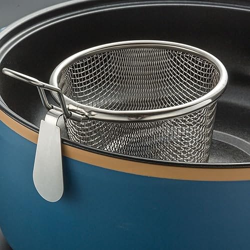 Miniatura 8 de Vctitil Cesta para freír de acero inoxidable, malla de alambre fino, colador de alimentos, pequeña sartén caliente, filtro de tamiz para albóndigas