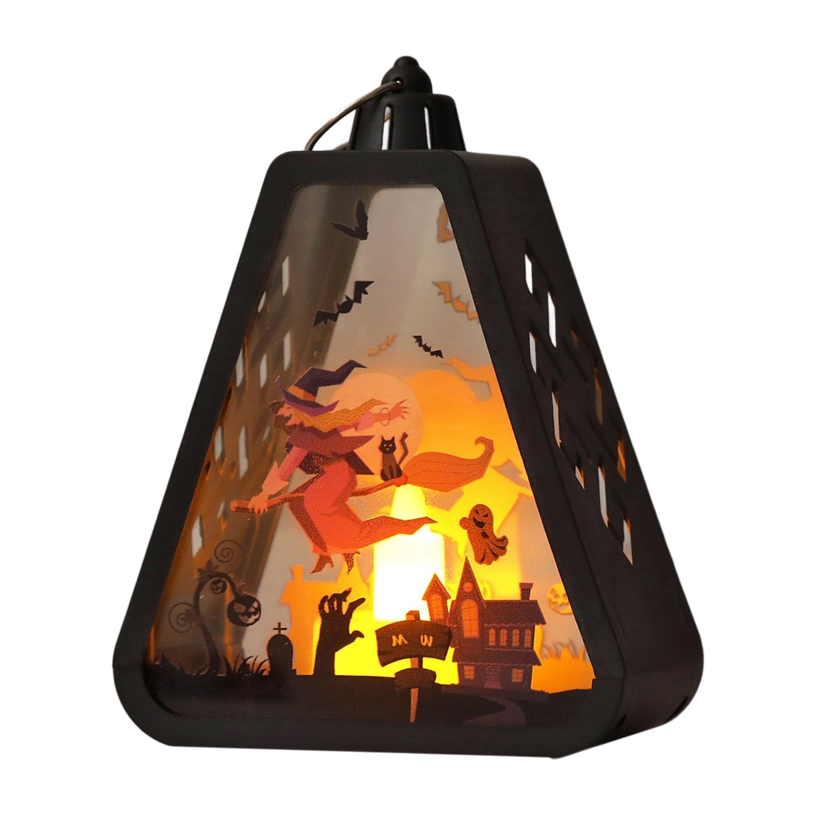 Buxuaaaa A Buxuaaa Halloween Hanging Craft Light Ornament Witch Pumpkin Castles Pattern Handheld Lamp Festives Decoration Ccessories Holiday Hanging Lamp