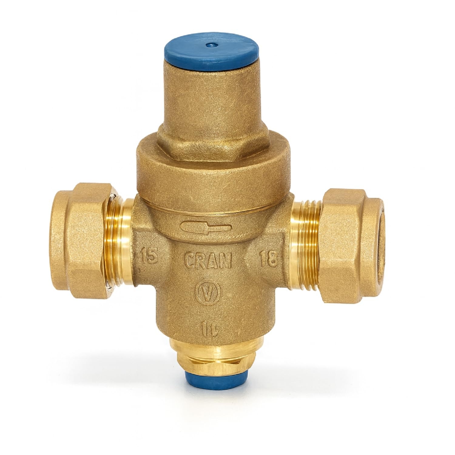 Válvula reductora de presión de compresión x compresión de 22 mm - Regulador de presión de agua de latón