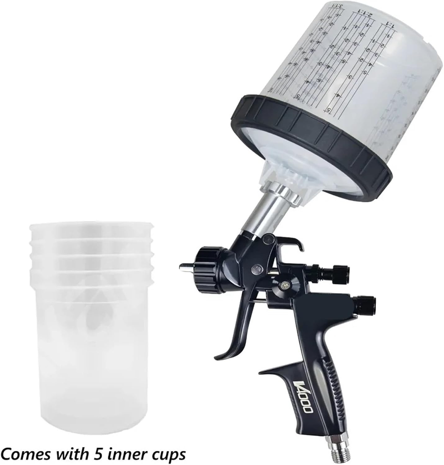 Shaped Plum Blossom Gap Nozzle HVLP 1.3mm High Atomization Spray Automotive Sheet Metal Furniture Paint Spray(Gold)