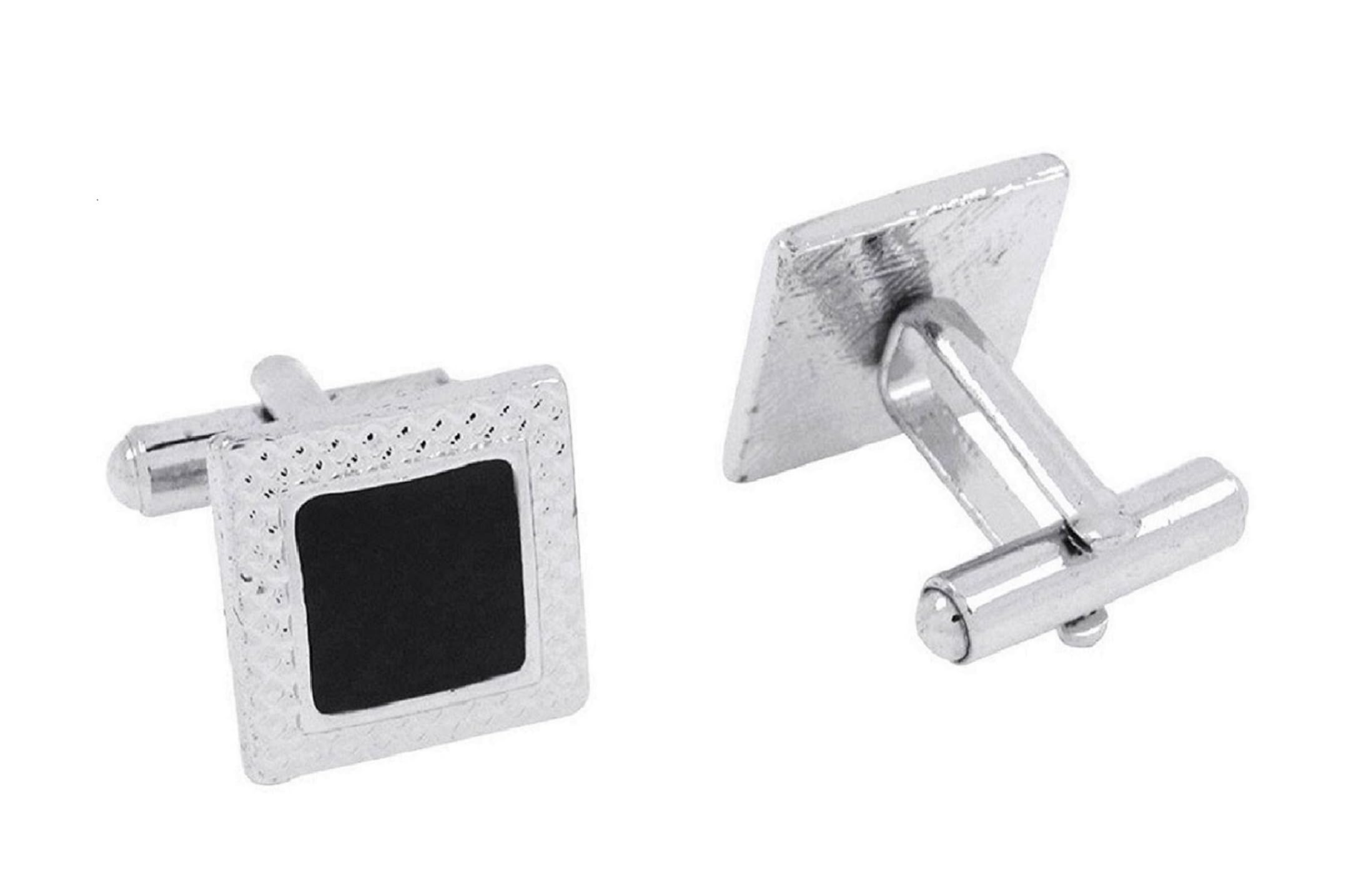 zitti Men's Black Square Brass Cufflinks – Durable & Stylish – Classic Fashion Accessory – Comes in Velvet Ziplock Pouch– Ideal for Formal Wear, Weddings, Business & Parties-picture-56