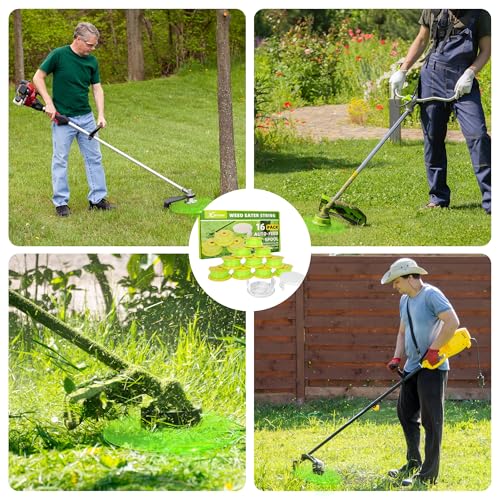 Xgunion Weed Wacker String Replacement for Ryobi One Plus+ AC80RL3 0.08\'\' String Trimmer Line Compatible with Ryobi Weed Wacker 18V,24V,40V Trimmers (12 Replacement Spool, 4 Trimmer Cover)