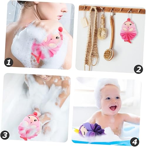 Mermaid Baby Bath Sponge & Shower Pouf - 2 Pack(1 Count (Pack of 1))