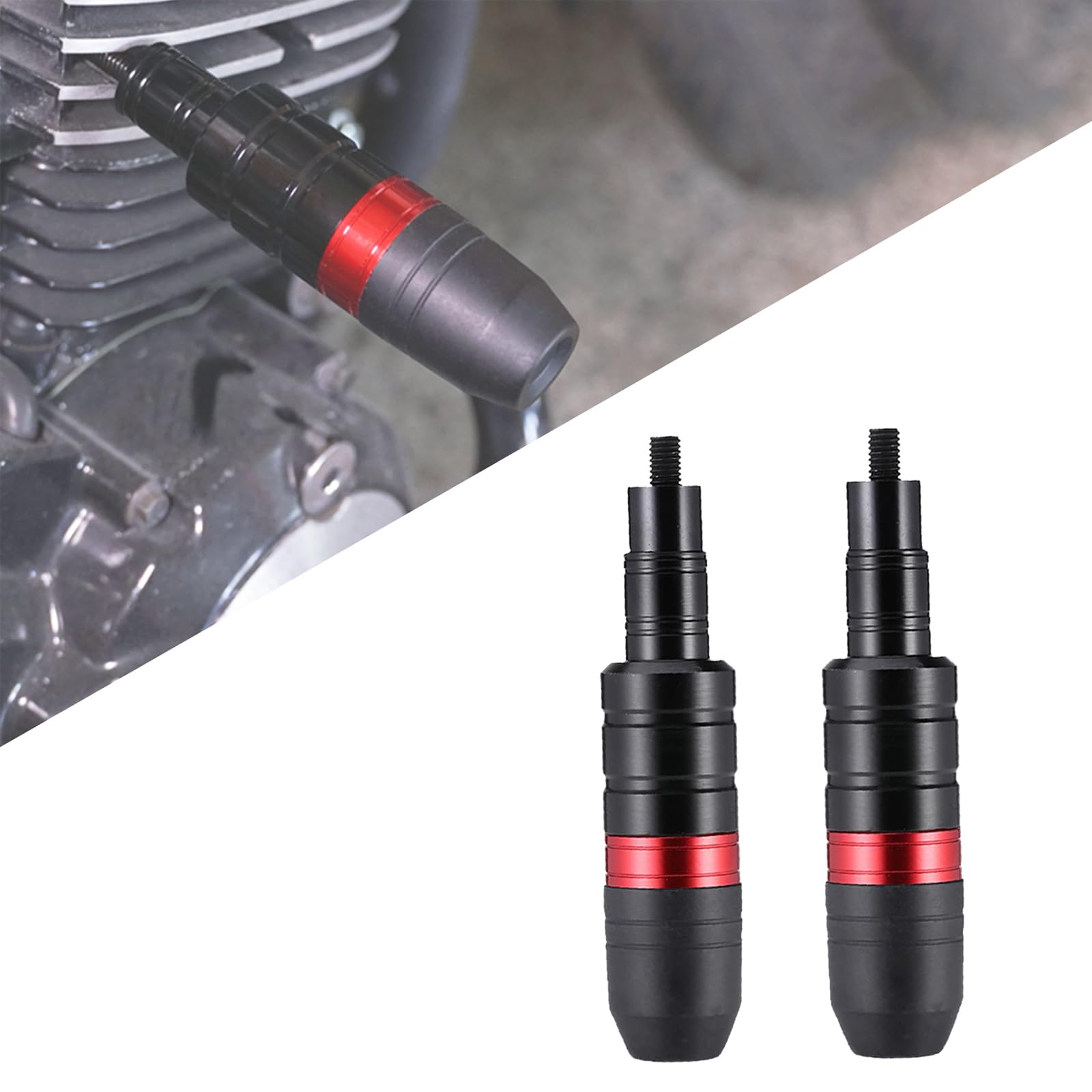 2 Pack Motorcycle Frame Sliders for Yamaha YZF R3 2015-2020 2021 2022 2023 2024 2025, Anti-Fall Frame Slider Crash Protectors, CNC Aluminum Frame Slider Anti-Fall Stick, Accessories,C Red