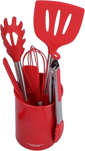 Miniatura 7 de Juego de utensilios de cocina de silicona de 15 piezas, mango de acero inoxidable, calor antiadherente, silicona gratis, regalo de cocina ideal