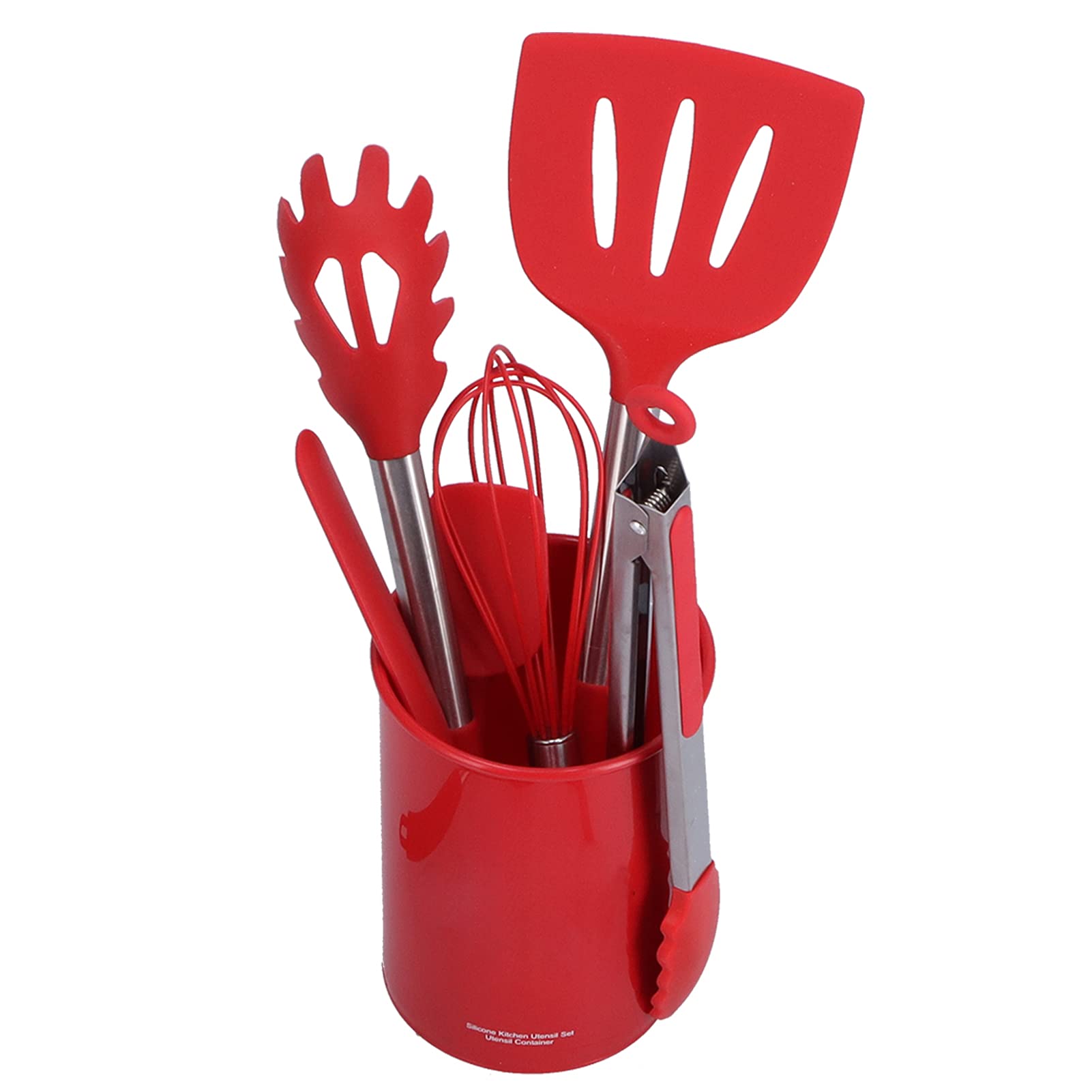 Aramox Set di Utensili da in Silicone, Set di Pentole in Silicone da 15 Pezzi con Manici in Acciaio Inossidabile, Utensili da Riscaldanti a 480 ° F, Sicuro Antiaderente con Supporto per Cuochi
