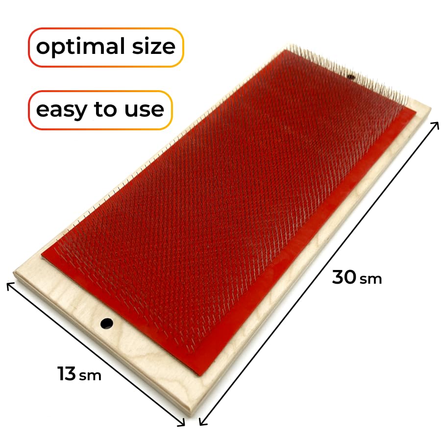 30 x 13 cm (2 pcs) Hair Holder on a Wooden Base, Drawing Mat For Bulk Hair Extension Professional Hackle Styling Tools Making Lace Wig Tools Drawing Card With Needles