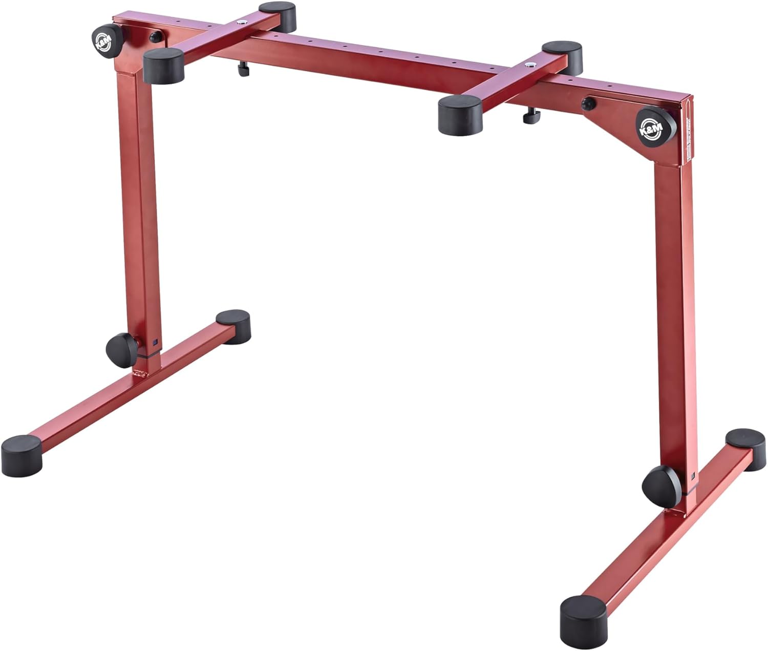 König & Meyer 18820-019-91 Model 18810 Omega Pro Table-style Keyboard Stand, Ruby Red; Fits 14080, 14081, 14085, 14086, and 14087 Piano Benches; 176.211 lbs Max. Load Capacity; Engraved Height Scale